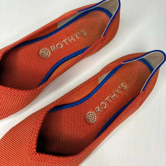 Rothy's Orange Flats with Striped Detail - Picture 3 of 12
